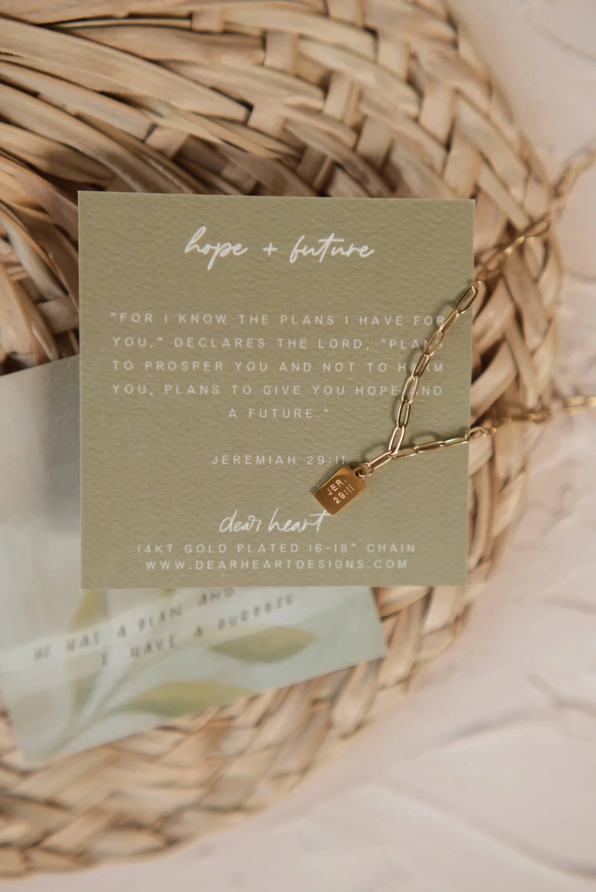 "Hope + Future" Tag Necklace