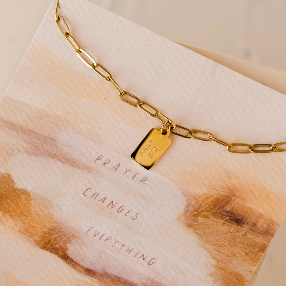 "Pray Big" Tag Necklace
