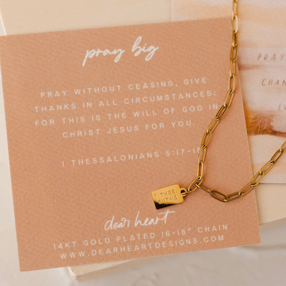 "Pray Big" Tag Necklace