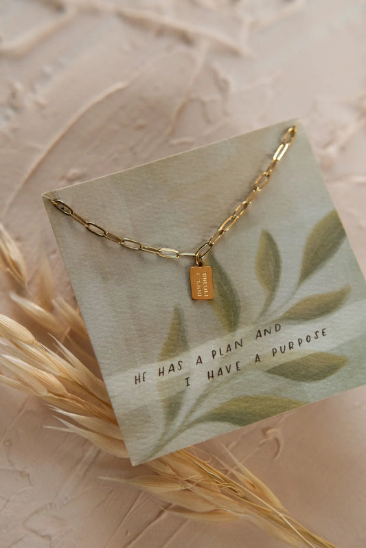 "Hope + Future" Tag Necklace