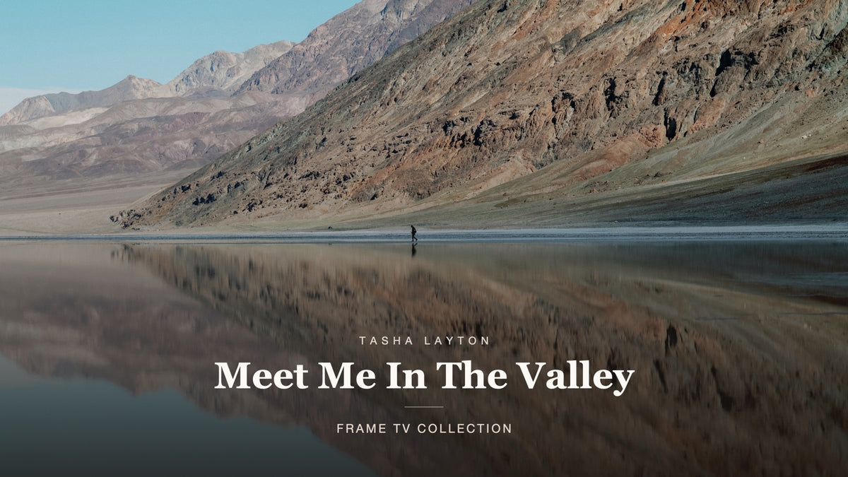 Meet Me In The Valley — Frame TV Collection. Death Valley salt flat reflecting the mountains at first light.